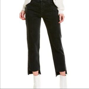 J Brand Wynne High Rise Crop Straight Button Fly Women's 31 Black Denim Jeans